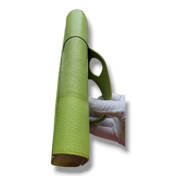PERRIN PARIS L'ASYMETRIQUE Glove Clutch Green Calfskin Leather Clutch - Picture 17 of 17